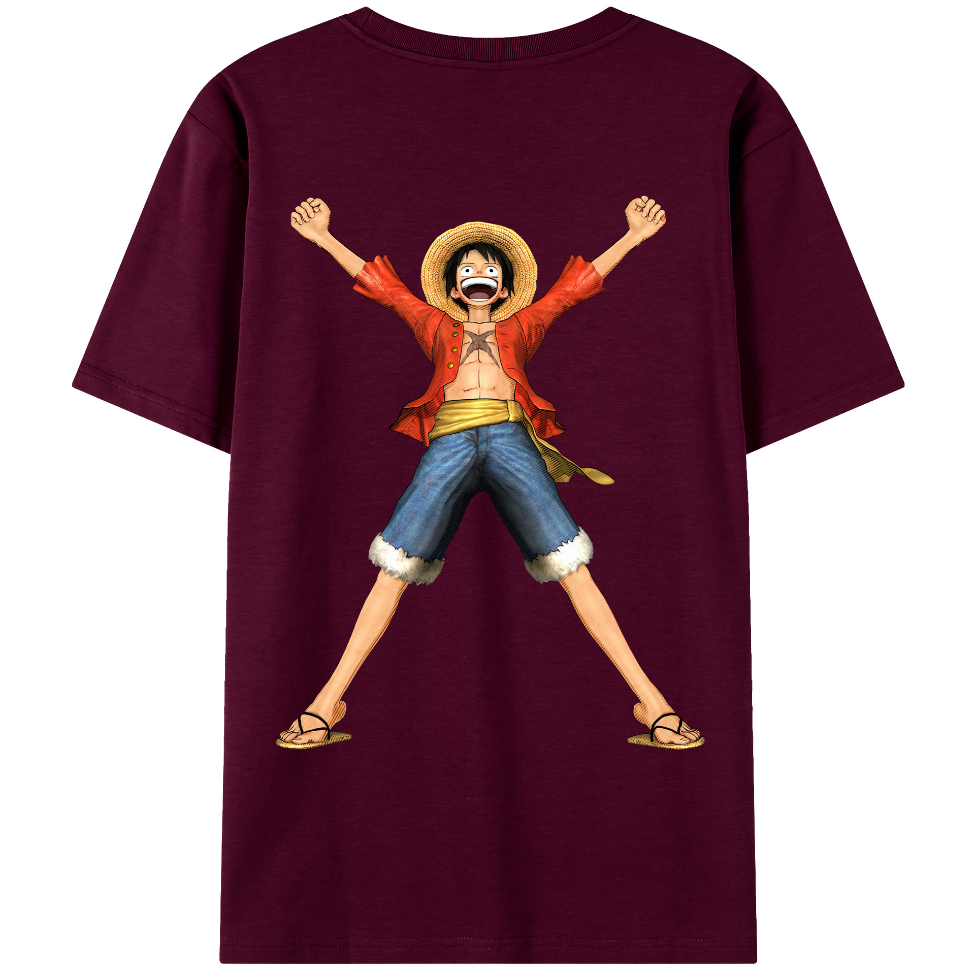 ワンピース モンキー・D・ルフィ ONE PIECE Monkey D. Luffy レディース半袖Tシャツ(バックプリント)